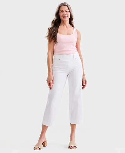 Style & Co Petite High Rise Cropped Wide Leg Jeans, Macy's Exclusive
