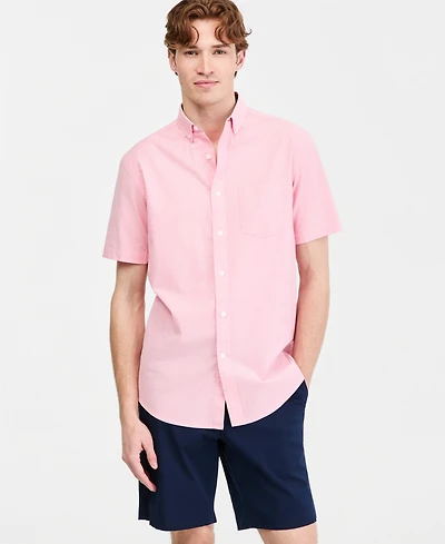 Club Room Men's Short Sleeve Button-Down Oxford Shirt, Created for Macy's - Solid