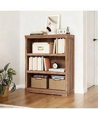 Yigii Adjustable 2-Tier Wood Bookshelf for Home Office & Living Room