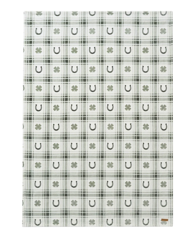Lucky Brand Clovers Plush Throw, 50" x 70"