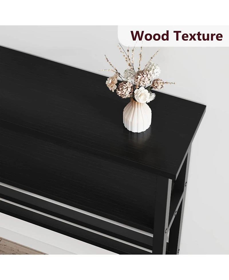 gaomon Sofa Table, 2 Tier Skinny Console Table with Adjustable Shelf, Slim Behind Couch for Living Room