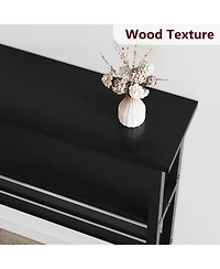 gaomon Sofa Table, 2 Tier Skinny Console Table with Adjustable Shelf, Slim Behind Couch for Living Room