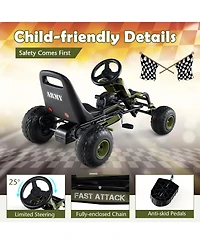 Mecale Kids Pedal Go Kart with Steering Wheel and Gear Shifter and Handbrake