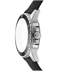 Dkny Men's Sport Watch Silver Dial Black Silicone Strap, 43mm
