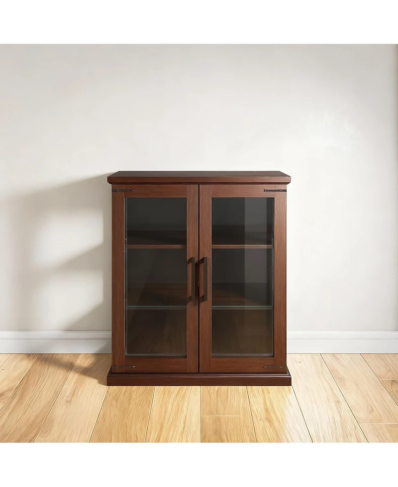 Yigii Elegant Multi Use Cabinet with Glass Doors for Home Decor
