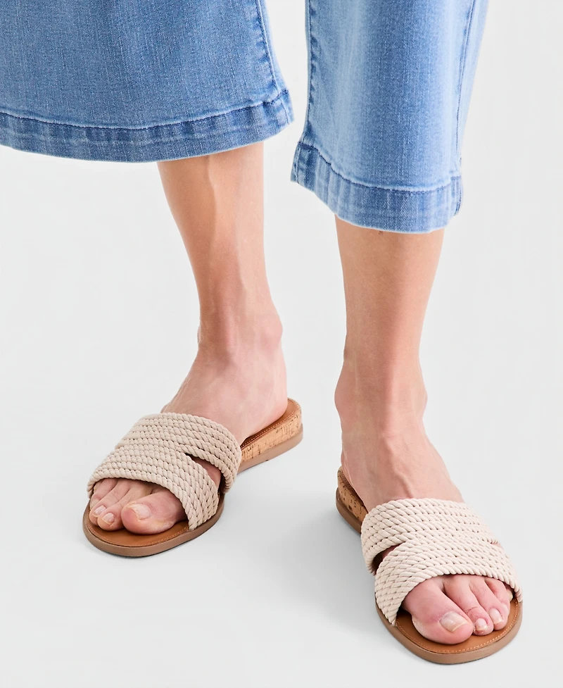 Style & Co Women's Everlyy Rope Slip-On Slide Sandals, Macy's Exclusive