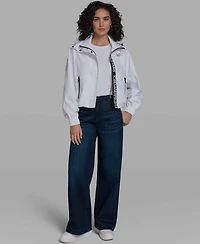 Karl Lagerfeld Paris Women's Cropped Anorak Jacket with Hood