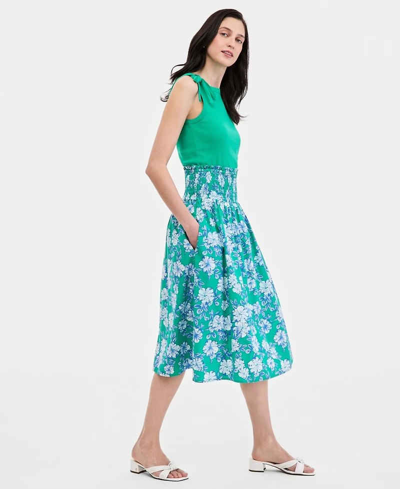 Tommy Hilfiger Women's Smocked Pull-On Midi Skirt