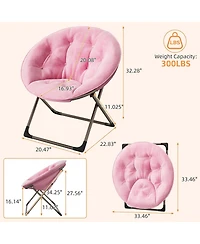 gaomon Comfy Oversized Saucer Chair – Soft Plush Fabric Reading Lounger for Adults, Stable Metal Frame