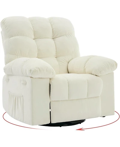 gaomon Oversized Recliner Chair for Adults with 360° Swivel & Rocking Function, Soft Chenille Upholstery