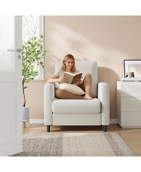 gaomon Sofa Accent Chair, 33" Upholstered Reading Sofa Chairs for Small Spaces,Mid Century Arm Chair, Solid Wood Frame, Tool-Free Assembly