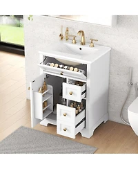 Sillysis 24" Bathroom Vanity with Sink, Compact Modern Design for Small Bathrooms