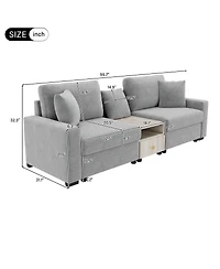 Streamdale Furniture Modern Sofa Couch Modular Upholstered Sofa with Storage Armrest