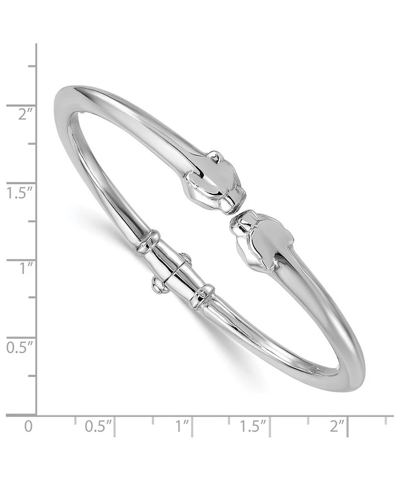 Curata Jewelry Solid 18k Panther Head Hinged Cuff Bangle