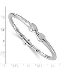 Curata Jewelry Solid 18k Panther Head Hinged Cuff Bangle