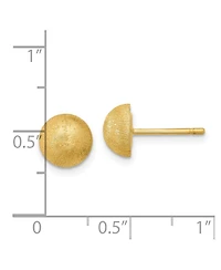 Curata Jewelry 18k Textured Half Round Button Earrings