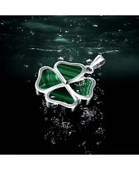 Vincero Men's Clover Pendant – Malachite 21" Chain