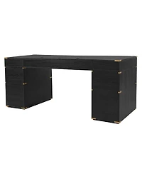 Streamdale Furniture 70" Executive Desk with File Drawers, Usb Ports, Outlets & Hidden Compartment