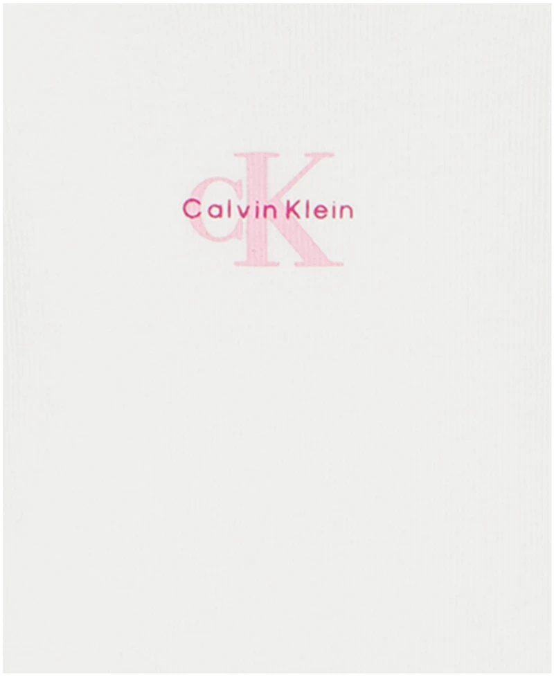 Calvin Klein Girls' 2T-6X Ribbed Logo T-Shirt and Fold-Over Waist Shorts, 2-Piece Set