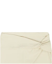 Calvin Klein Girls' 2T-6X Ribbed Logo T-Shirt and Crinkle Knit Wrap-Front Shorts, 2-Piece Set