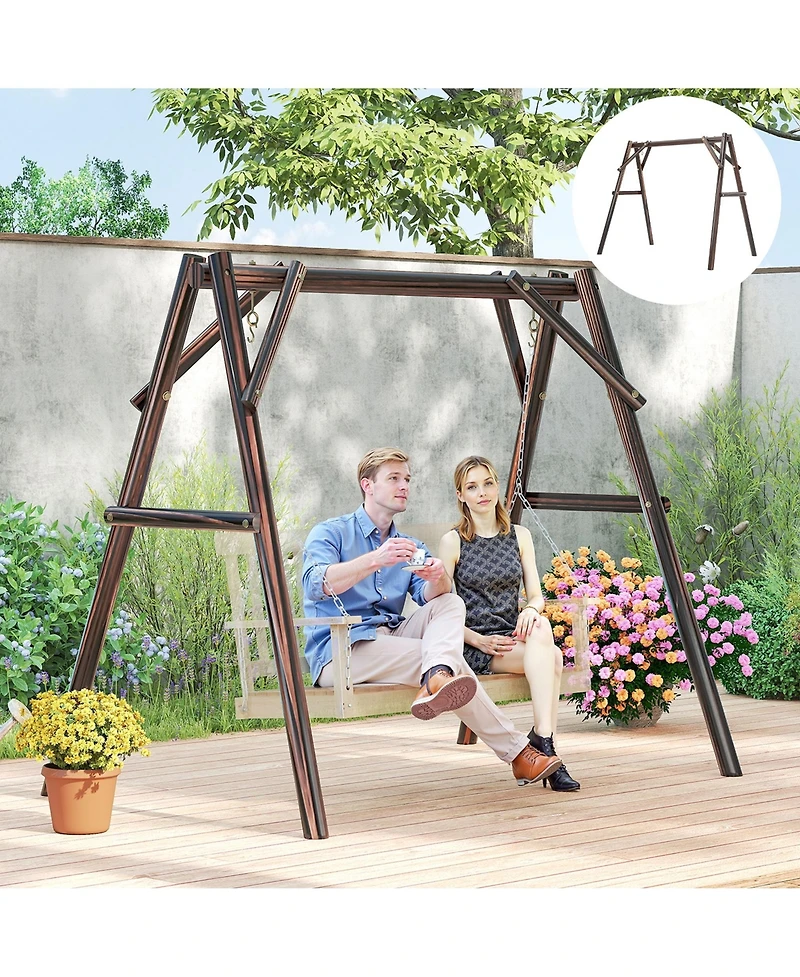 Outsunny 660lbs Porch Swing Frame, Swing Chair Sd Only for Diy Painting