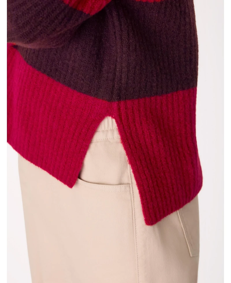 Whistles Women's Wool Mix Wide Stripe Knit Sweater