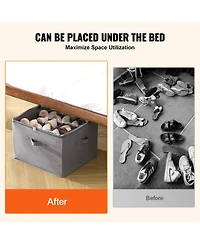 Rainsken 16 Compartments Underbed Shoe Box, Shoe Storage Organizer with Adjustable Dividers, Clear Window and Reinforced Handles for Shoes