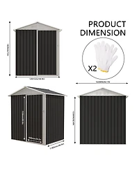 Streamdale Furniture Outdoor Storage Shed with Hinge Door for Backyard & Lawn
