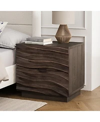 Streamdale Furniture Solid Wood Nightstand with 2 Drawers