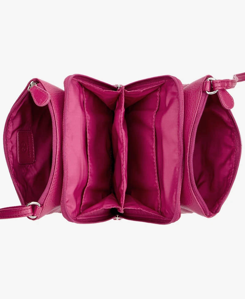 Giani Bernini Triple-Zip Pebble Leather Dasher Crossbody, Exclusively at Macy's