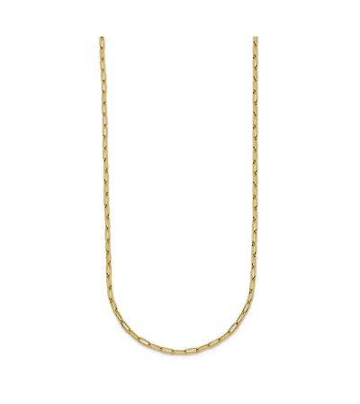 Curata Jewelry Solid 18k Yellow Gold Polished 1.4mm Oval Links Chain Necklace