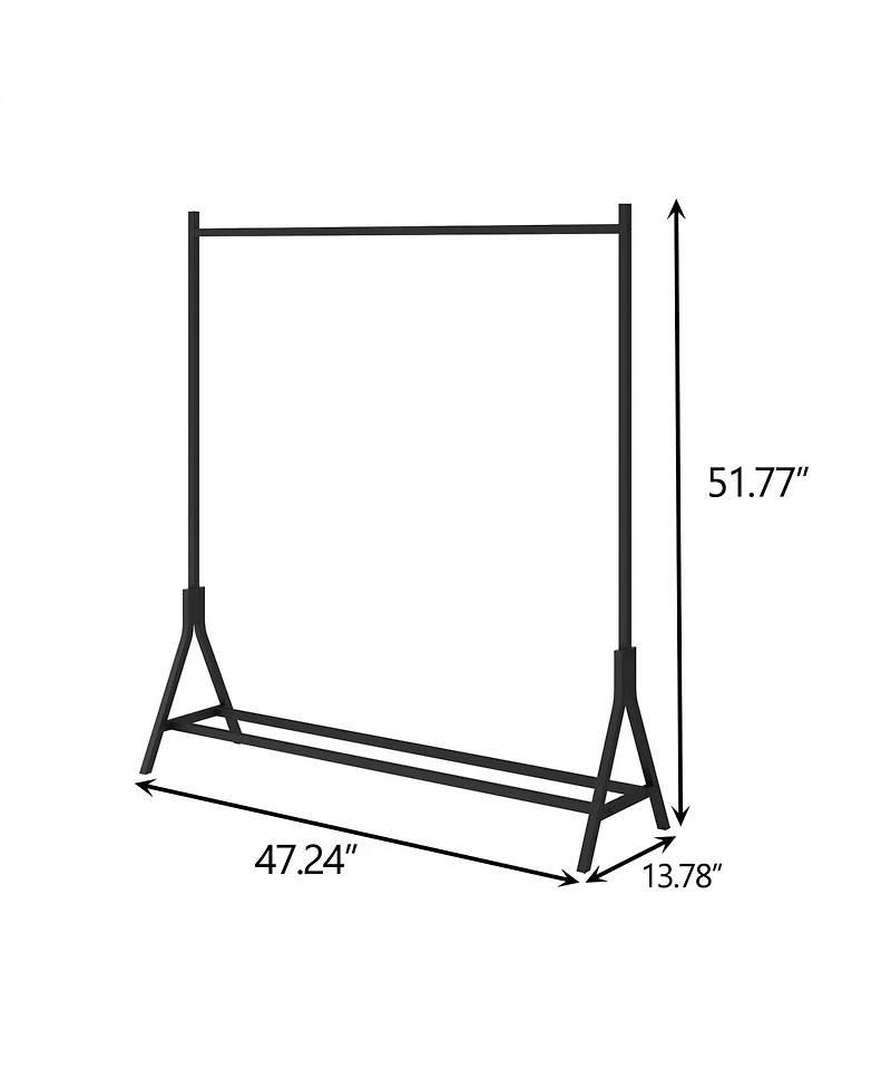 Rainsken A-Frame Metal Clothes Hanger, Multi-Functional Single-Rod Garment Stand, with Adjustable Anti-slip Feet, Bottom Double Pole Storage for Home