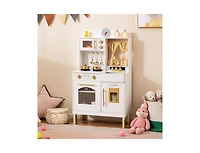 Slickblue Kids Wooden Chef Pretend Play Kitchen with Adjustable Heights