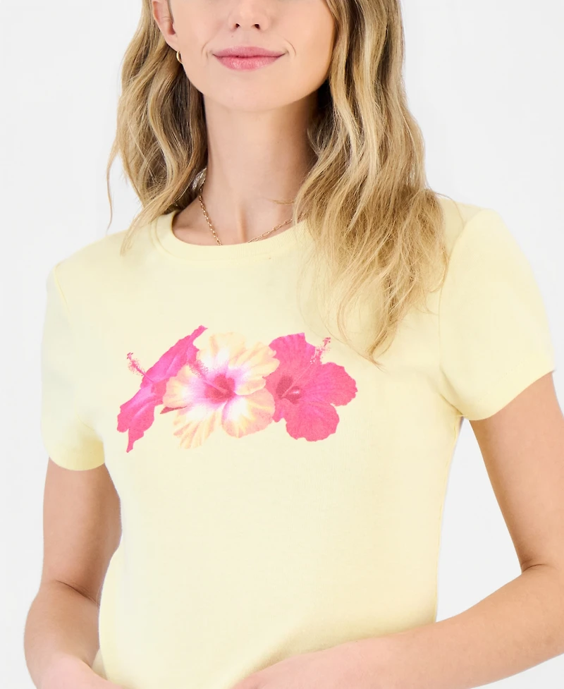 Self Esteem Juniors' Hibiscus Graphic T-Shirt