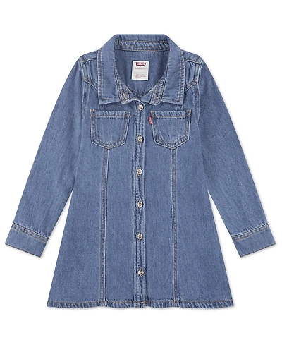 Levi's Toddler Girls' 2T-5T Western Denim Shirt Dress