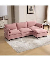 Streamdale Furniture 102" Oversized Modular Sectional Sofa with Movable Ottoman