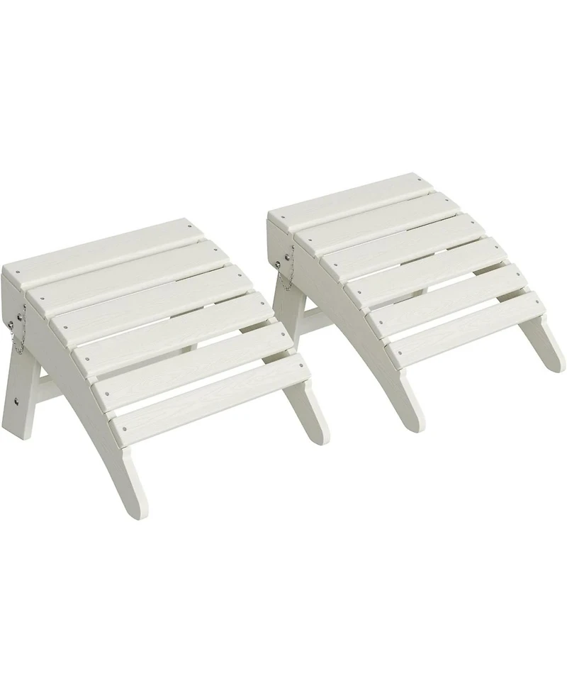 gaomon Folding Adirondack Ottoman Set of 2 - Hdpe All-Weather Outdoor Footrests for Patio, Deck