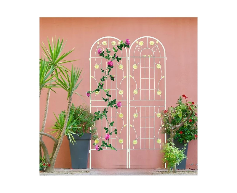 sumyeg 2 Pack Metal Garden Trellis 71" x 19.7" Rustproof for Climbing Plants Outdoor Flower Support