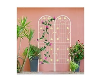 sumyeg 2 Pack Metal Garden Trellis 71" x 19.7" Rustproof for Climbing Plants Outdoor Flower Support