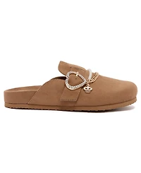 Juicy Couture Women's Dove Heart Buckle Clog Slippers