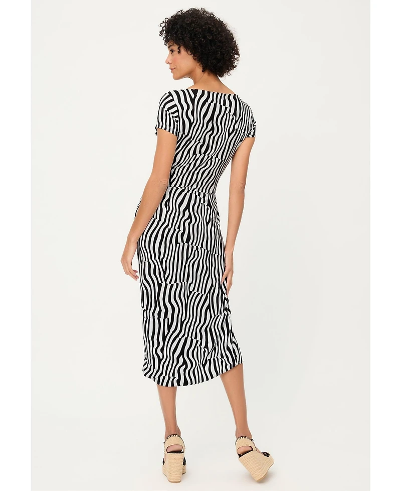 Olsen Women's Modern Zebra Faux Wrap Dress