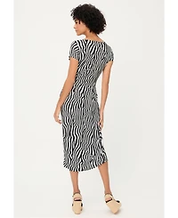 Olsen Women's Modern Zebra Faux Wrap Dress