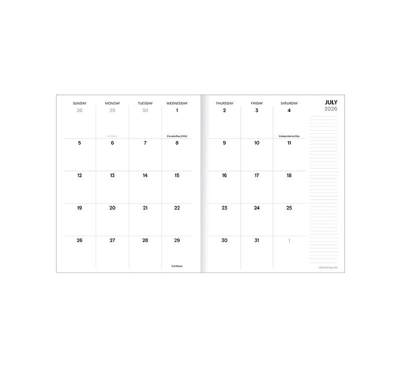 Tf Publishing Paper Goods July 2026 - June 2027 Kraft Dot Medium Monthly Planner