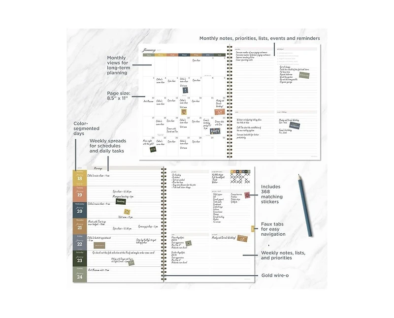 Tf Publishing Paper Goods July 2026 - June 2027 Large Weekly Monthly Planner