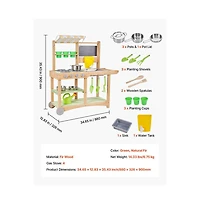 Slickblue Kids Outdoor Mud Kitchen Playset with Sink, Canopy & Accessories