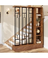 Tribesigns Wall Room Divider with Display Shelves, 70.9" Modern Freestanding Room Divider Screen with Sturdy Base, Wall Partition