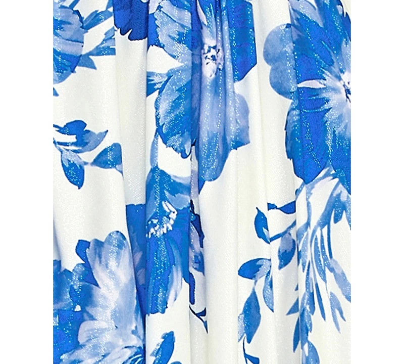 City Studios Junior's Strapless Floral Bubble Maxi Dress