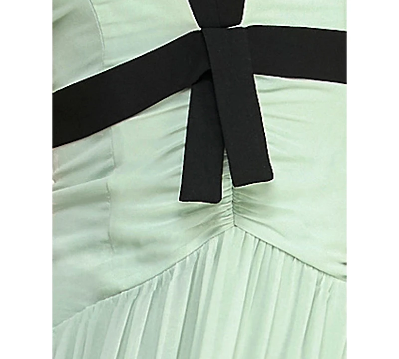 City Studios Women's Halter V-Neck Chiffon Maxi Dress