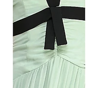 City Studios Women's Halter V-Neck Chiffon Maxi Dress