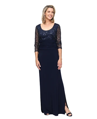 Sl Fashions Women's Empire-Waist Matte Jersey Gown